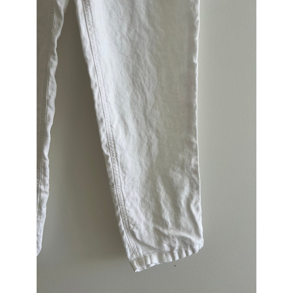 Lilly Pulitzer Taron Large White 100% Linen Jogger Pant Coastal Resort Chic - Picture 3 of 9